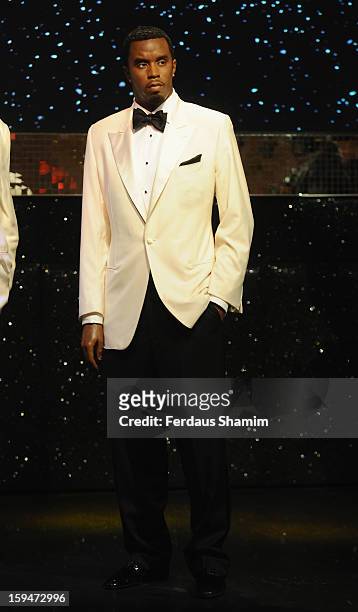 Wax figure of rap star P Diddy is exhibited for the first time in London at Madame Tussauds on January 14, 2013 in London, England.