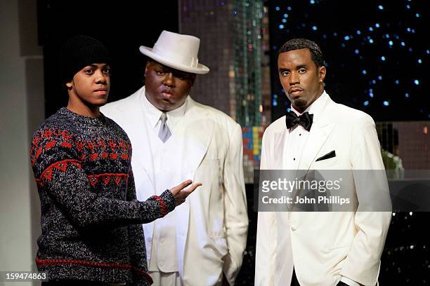Chip attends a photocall to launch the new wax figures of rap stars Biggie Smalls and P Diddy , exhibited together for the first time in London at...