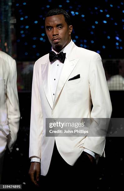 Madame Tussauds unveils the wax figure of rap star P Diddy exhibited for the first time in London at Madame Tussauds on January 14, 2013 in London,...