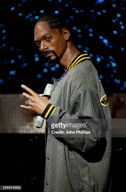 Madame Tussauds unveils the wax figure of rap star Snoop Dogg exhibited for the first time in London at Madame Tussauds on January 14, 2013 in...