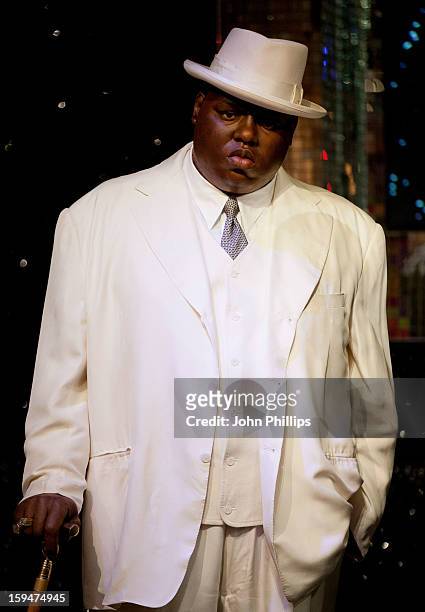 Madame Tussauds unveils the wax figure of rap star Biggie Smalls , exhibited for the first time in London at Madame Tussauds on January 14, 2013 in...