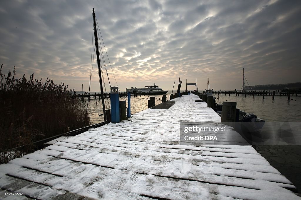 Weather In Germany In January This picture taken on January 14, 2013 shows a winter landscape in ...