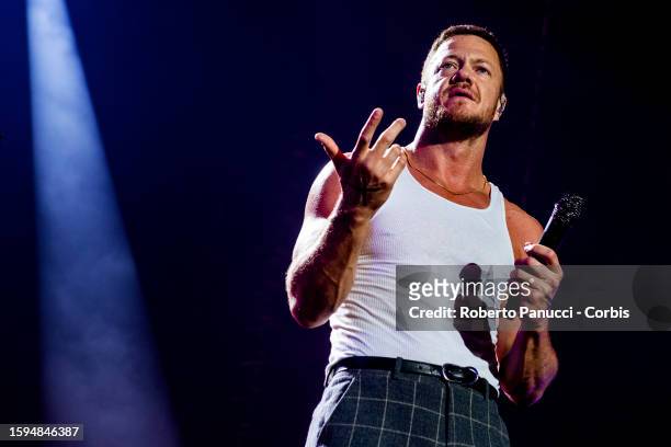 Dan Reynolds of the group Imagine Dragons perform at Circo Massimo on August 5, 2023 in Rome, Italy.