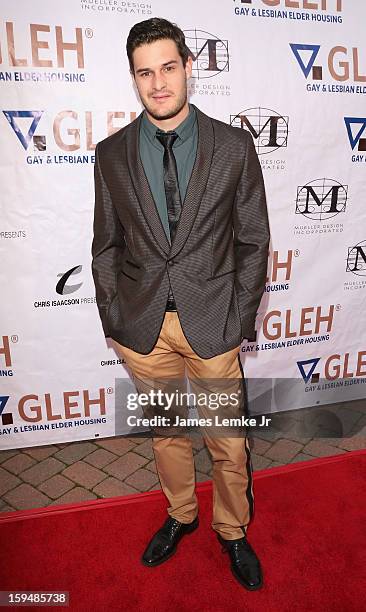 Riaan Weyers attends the GLEH Golden Globes Viewing Gala Honoring Julie Newmar held at the Jim Henson Studios on January 13, 2013 in Hollywood,...