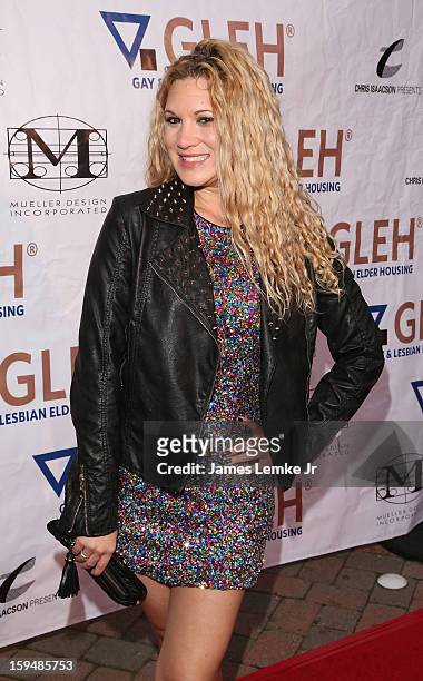 Rebekah Kochan attends the GLEH Golden Globes Viewing Gala Honoring Julie Newmar held at the Jim Henson Studios on January 13, 2013 in Hollywood,...