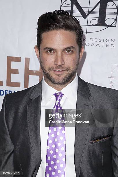 Actor Brandon Barash attends the GLEH Golden Globes Viewing Gala Honoring Julie Newmar held at the Jim Henson Studios on January 13, 2013 in...