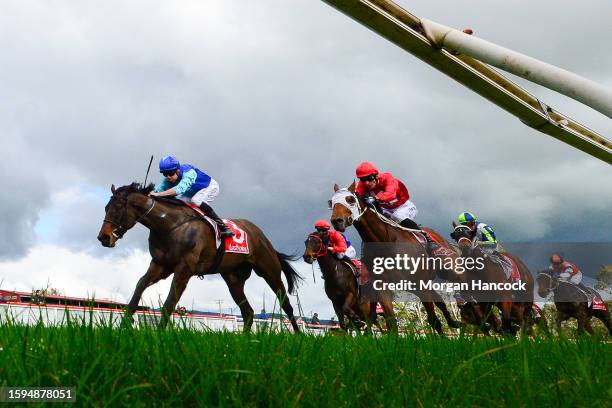 Lord Porchester ridden by Billy Egan wins the Moe Denture Clinic Maiden Plate at Moe Racecourse on August 13, 2023 in Moe, Australia.