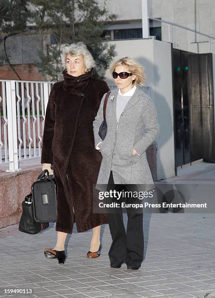 Eugenia Martinez de Irujo and her lawyer Cristina Pena attend court on January 14, 2013 in Madrid, Spain. The bullfighter Francisco Rivera and ex...