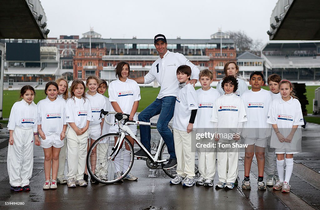 Michael Vaughan Charity Bike Ride Launch & Project Visit - Laureus Shoot