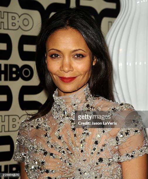 Actress Thandie Newton attends the HBO after party at the 70th annual Golden Globe Awards at Circa 55 restaurant at the Beverly Hilton Hotel on...