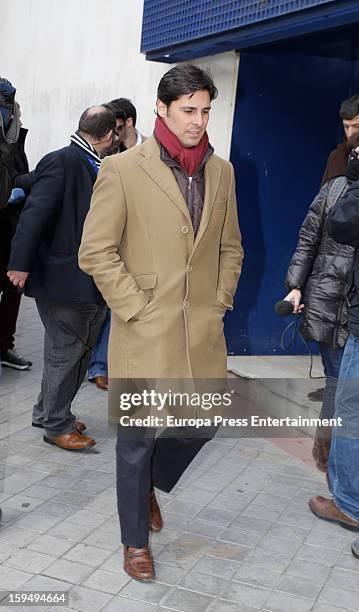 Fran Rivera leaves court on January 14, 2013 in Madrid, Spain. The bullfighter Francisco Rivera and ex wife Duchess of Montoro Eugenia Martinez de...