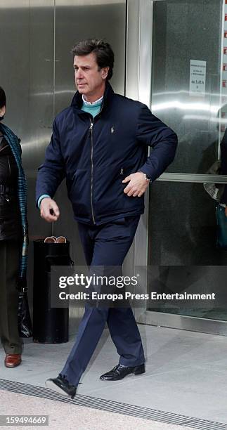 Cayetano Martinez de Irujo leaves court on January 14, 2013 in Madrid, Spain. The bullfighter Francisco Rivera and ex wife Duchess of Montoro Eugenia...