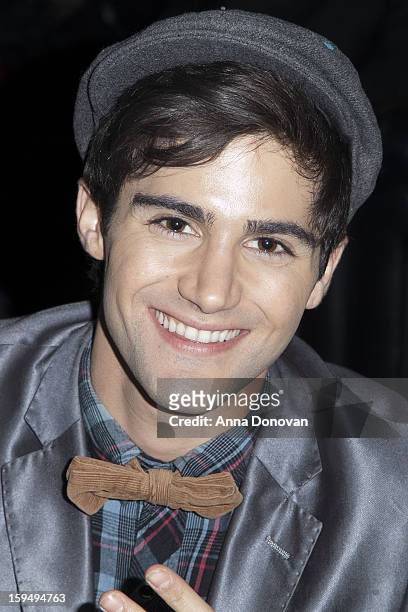Actor Max Ehrich at the GLEH's Golden Globe viewing gala at Jim Henson Studios on January 13, 2013 in Hollywood, California.
