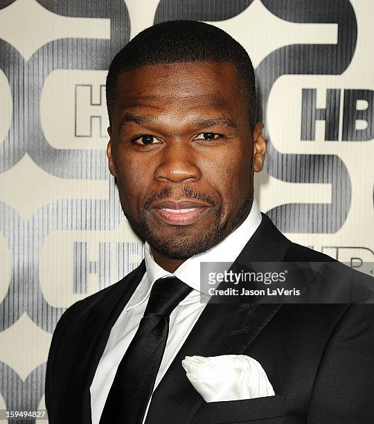 Curtis "50 Cent" Jackson attends the HBO after party at the 70th annual Golden Globe Awards at Circa 55 restaurant at the Beverly Hilton Hotel on...