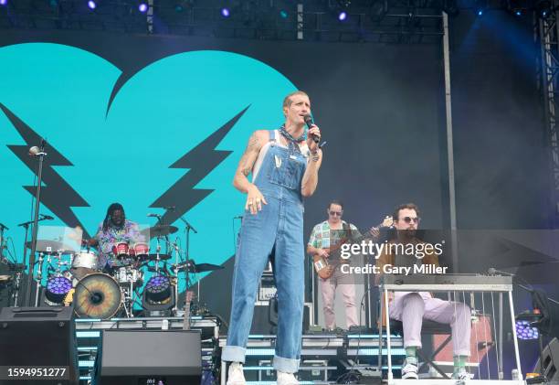 Howard, David Shaw, George Gekas and Ed Williams of The Revivalists perform in concert during Lollapalooza at Grant Park on August 05, 2023 in...