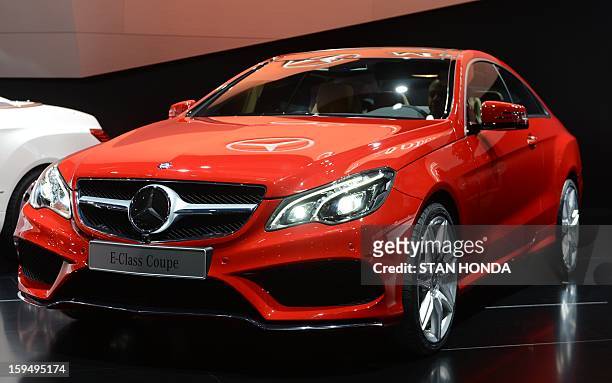 The Mercedes-benz E-class Coupe is introduced at the 2013 North American International Auto Show in Detroit, Michigan, January 14, 2013. AFP...