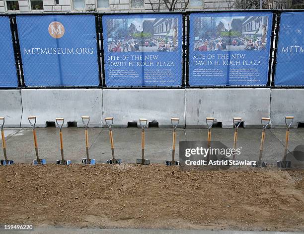 The Fifth Avenue Plaza Groundbreaking at the Metropolitan Museum of Art is held on January 14, 2013 in New York City.