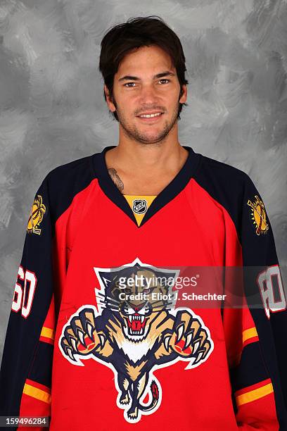 Jose Theodore of the Florida Panthers poses for his official headshot for the 2012-2013 NHL season on January 13, 2013 in Coral Springs, Florida.