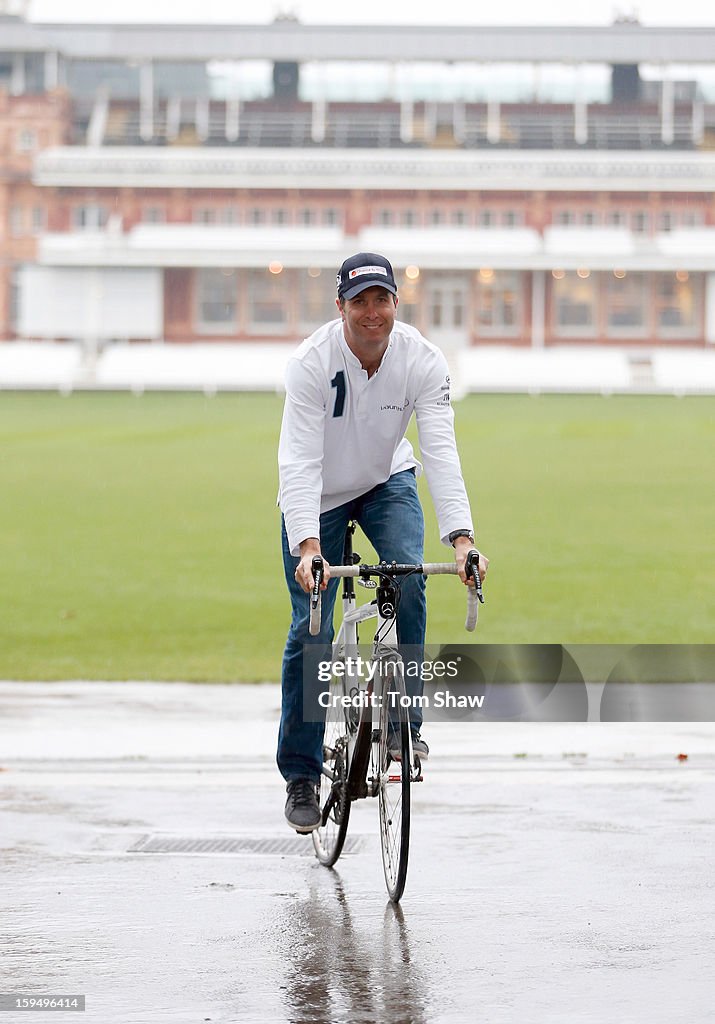 Michael Vaughan Charity Bike Ride Launch & Project Visit - Laureus Shoot