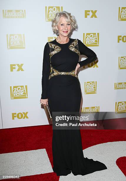 Actress Helen Mirren attends the FOX after party for the 70th Golden Globes award show at The Beverly Hilton Hotel on January 13, 2013 in Beverly...