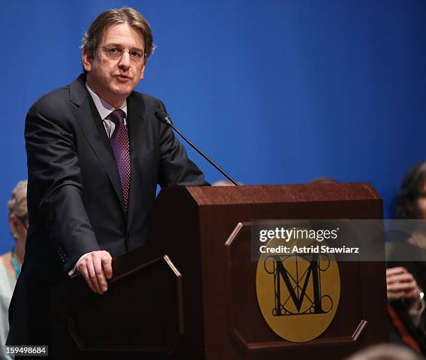 Director of The Metropolitan Museum of Art, Thomas P. Campbell, speaks during the Fifth Avenue Plaza Groundbreaking at the Metropolitan Museum of Art...