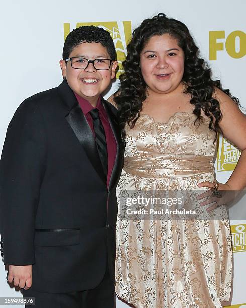 Actors Rico Rodriguez and Raini Rodriguez attend the FOX after party for the 70th Golden Globes award show at The Beverly Hilton Hotel on January 13,...