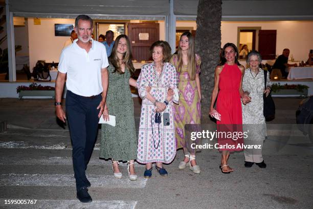 King Felipe VI of Spain, Crown Princess Leonor of Spain, Queen Sofia, Princess Sofia of Spain, Queen Letizia of Spain and Princess Irene of Greece...