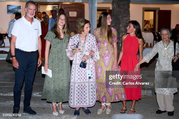 King Felipe VI of Spain, Crown Princess Leonor of Spain, Queen Sofia, Princess Sofia of Spain, Queen Letizia of Spain and Princess Irene of Greece...