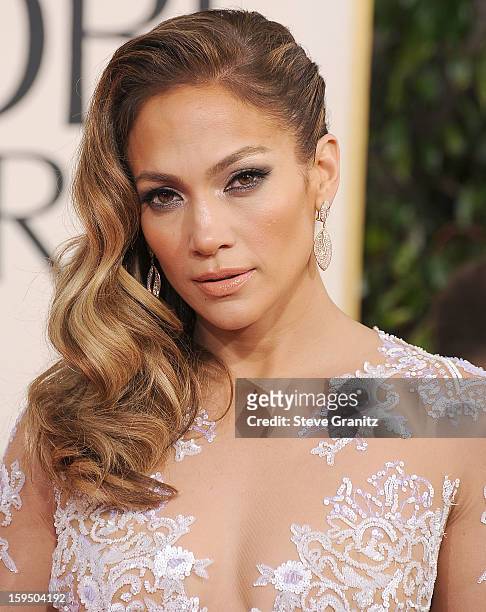 Jennifer Lopez arrives at the 70th Annual Golden Globe Awards at The Beverly Hilton Hotel on January 13, 2013 in Beverly Hills, California.