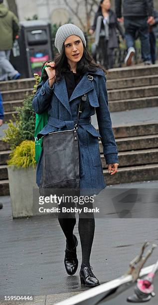 Jennifer Connelly filming on location for "Winters Tale" on January 14, 2013 in New York City.