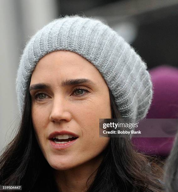 Jennifer Connelly filming on location for "Winters Tale" on January 14, 2013 in New York City.