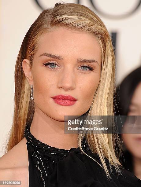 Rosie Huntington-Whiteley arrives at the 70th Annual Golden Globe Awards at The Beverly Hilton Hotel on January 13, 2013 in Beverly Hills, California.