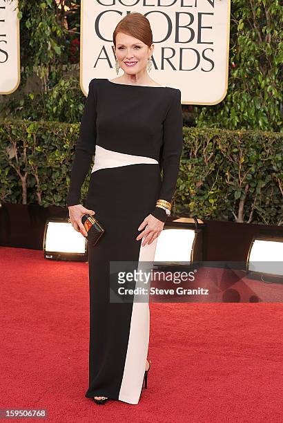Julianne Moore arrives at the 70th Annual Golden Globe Awards at The Beverly Hilton Hotel on January 13, 2013 in Beverly Hills, California.