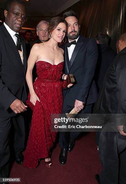 Jennifer Garner and Ben Affleck at the Warner Bros./InStyle Golden Globes Party at The Beverly Hilton Hotel on January 13, 2013 in Beverly Hills,...