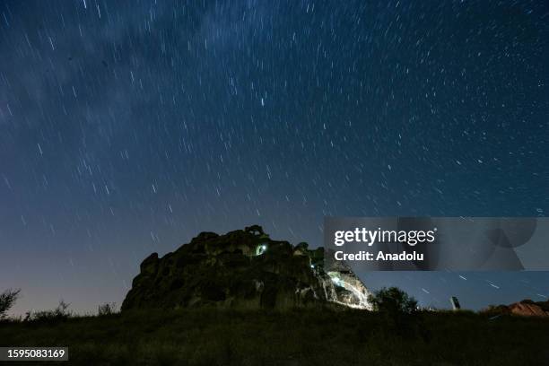 Perseid meteor shower is observed over Historical Phrygian Valley in Ihsaniye district of Afyonkarahisar, Turkiye on August 13, 2023.