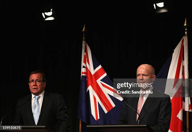 Hon Murray McCully, New Zealand Minister of Foreign Affairs and Rt Hon William Hague, Secretary of State for Foreign and Commonwealth Affairs United...