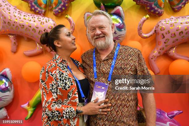 Allegra Riggio and Jared Harris attend CatCon LA 2023 at Pasadena Convention Center on August 05, 2023 in Pasadena, California.