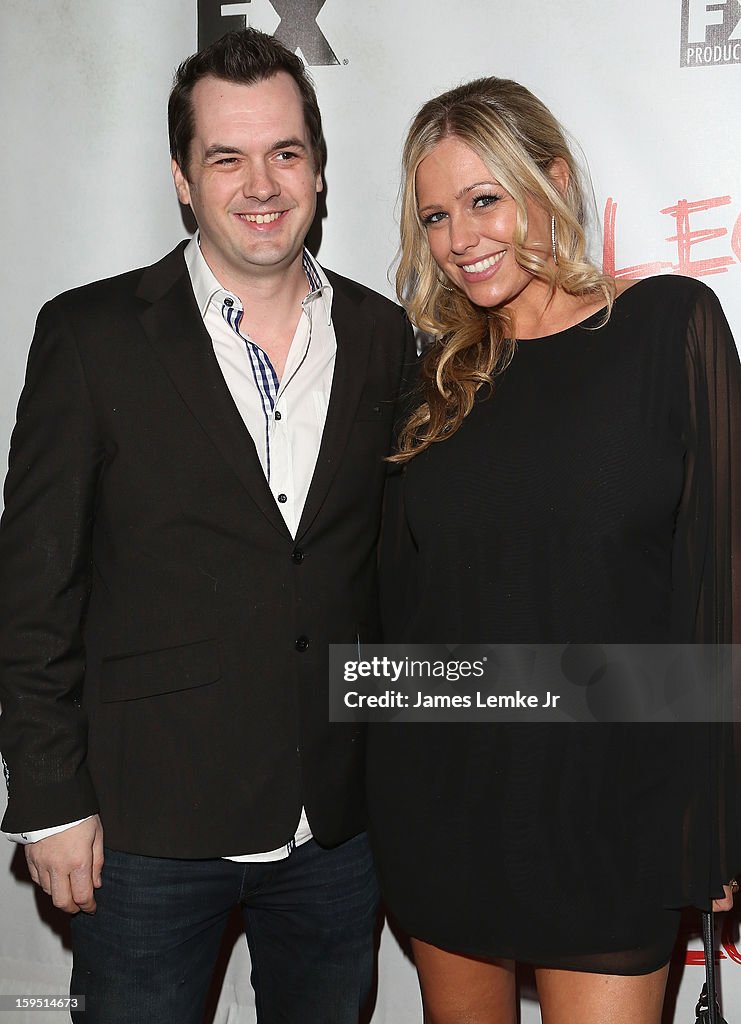 Jim Jefferies and Kate Luyben attend the FX's New Comedy Series... News