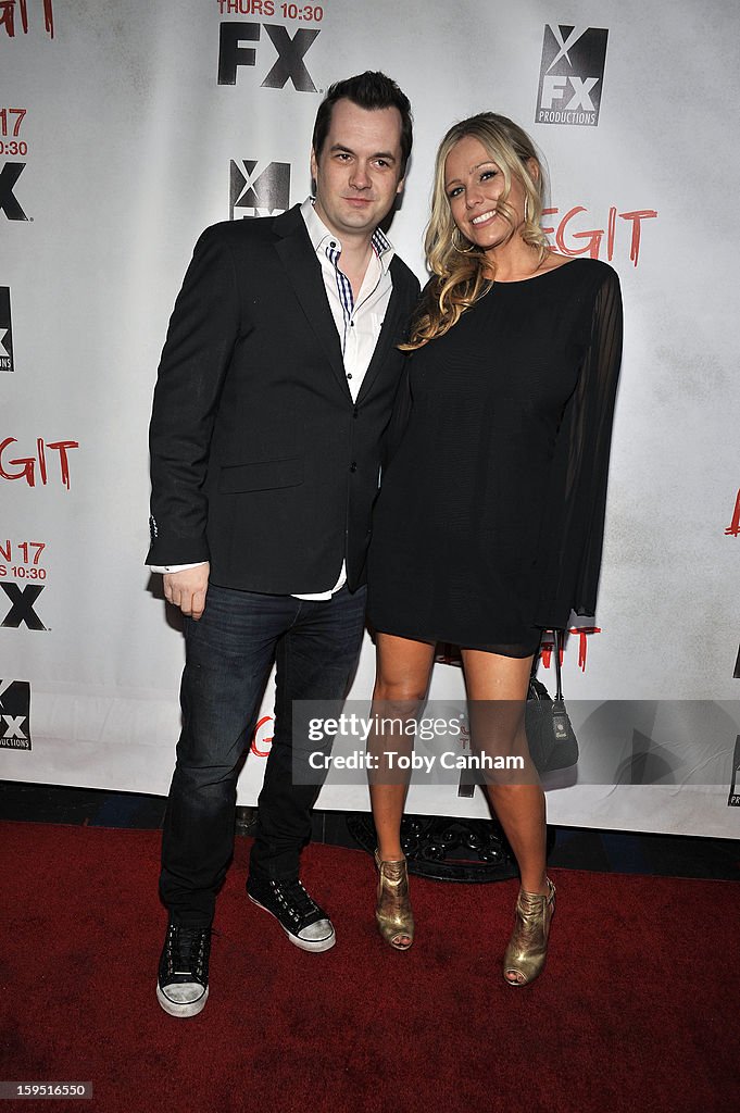 Jim Jefferies and Kate Luyben arrive for the screening of 'Legit