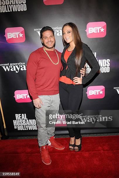 Ronnie Ortiz-Magro and Samantha Giancola attend BET Networks New York Premiere Of "Real Husbands of Hollywood" And "Second Generation Wayans" at SVA...