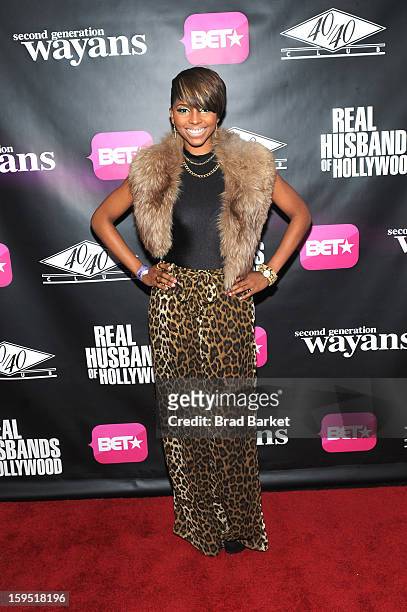 Miss Mykie attends BET Networks New York Premiere Of "Real Husbands of Hollywood" And "Second Generation Wayans" - After Party at 40 / 40 Club on...