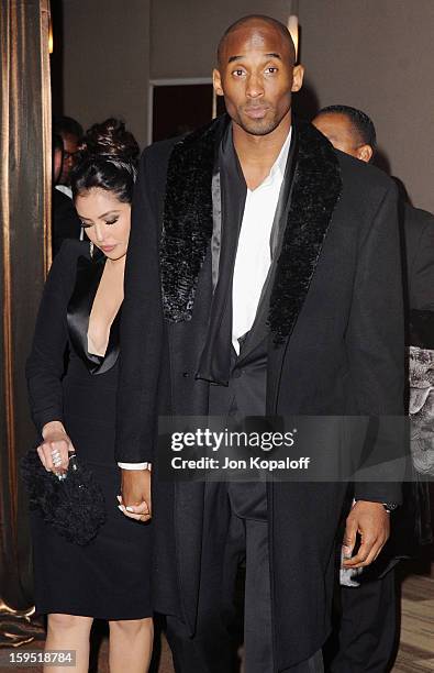 Kobe Bryant and wife Vanessa Laine Bryant arrive at the InStyle And Warner Bros. Golden Globe Party at The Beverly Hilton Hotel on January 13, 2013...