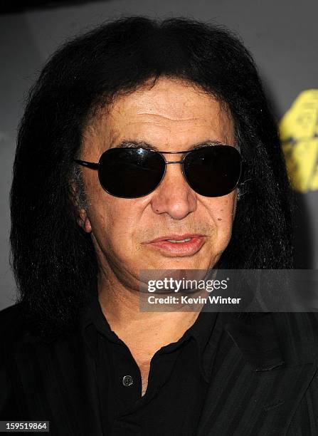 Musician Gene Simmons arrives at the premiere of Lionsgate Films' "The Last Stand" at Grauman's Chinese Theatre on January 14, 2013 in Hollywood,...