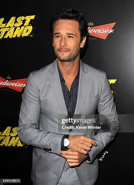 Actor Rodrigo Santoro arrives at the premiere of Lionsgate Films' "The Last Stand" at Grauman's Chinese Theatre on January 14, 2013 in Hollywood,...