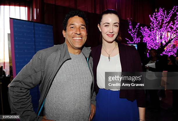 Oscar Nunez and Madeline Zima attend GBK's Luxury Lounge during Golden Globe weekend day 2 at L'Ermitage Beverly Hills Hotel on January 12, 2013 in...