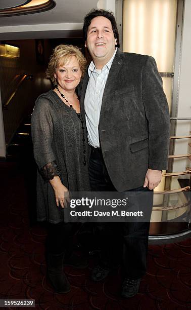 Director/Actress Maria Friedman and Artistic Director of the Menier Chocolate Factory David Babani attend the 2013 Critics' Circle Theatre Awards at...