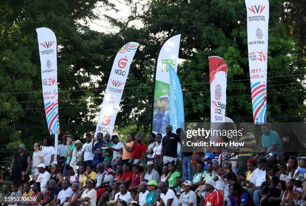 Fans during Women's Beach Volleyball on day one of the 2023 Youth Commonwealth Games at Black Rock Facility on August 05, 2023 in Tobago, Trinidad...