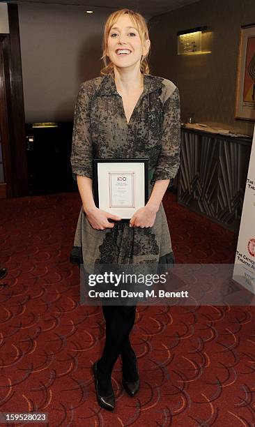 Hattie Morahan, winner of Best Actress, attends the 2013 Critics' Circle Theatre Awards at the Prince Of Wales Theatre on January 15, 2013 in London,...