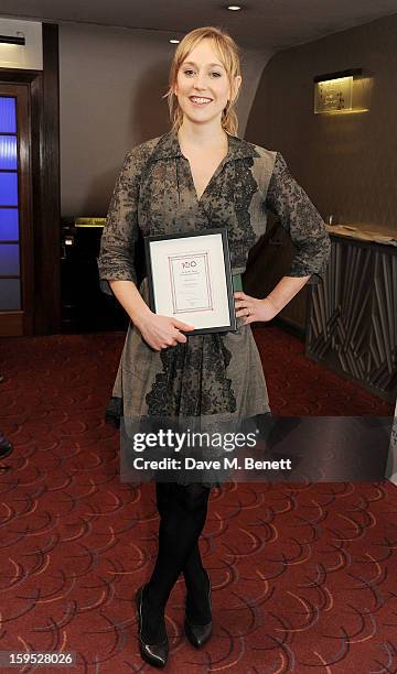 Hattie Morahan, winner of Best Actress, attends the 2013 Critics' Circle Theatre Awards at the Prince Of Wales Theatre on January 15, 2013 in London,...
