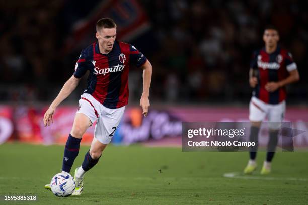 Michel Aebischer of Bologna FC in action during the Coppa Italia Frecciarossa football match between Bologna FC and Cesena FC. Bologna FC won 2-0...